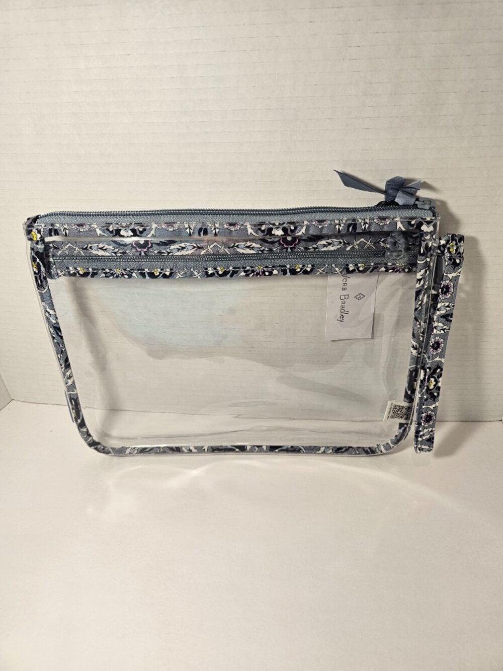 NWT Vera Bradley Clear Pouch Wristlet Plaza Tile Tote Purse Bag Wallet Stadium - Picture 2 of 4